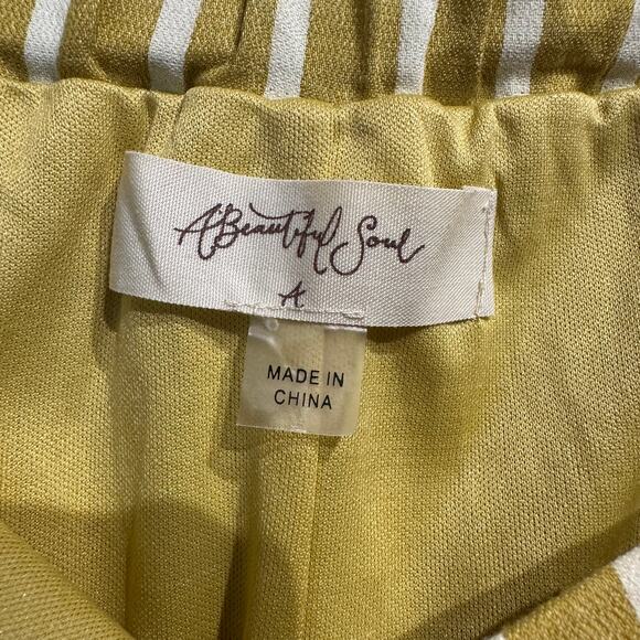 Altar'd State A Beautiful Soul Mini Skirt Mustard White Striped Fall Boho Large - Picture 4 of 10